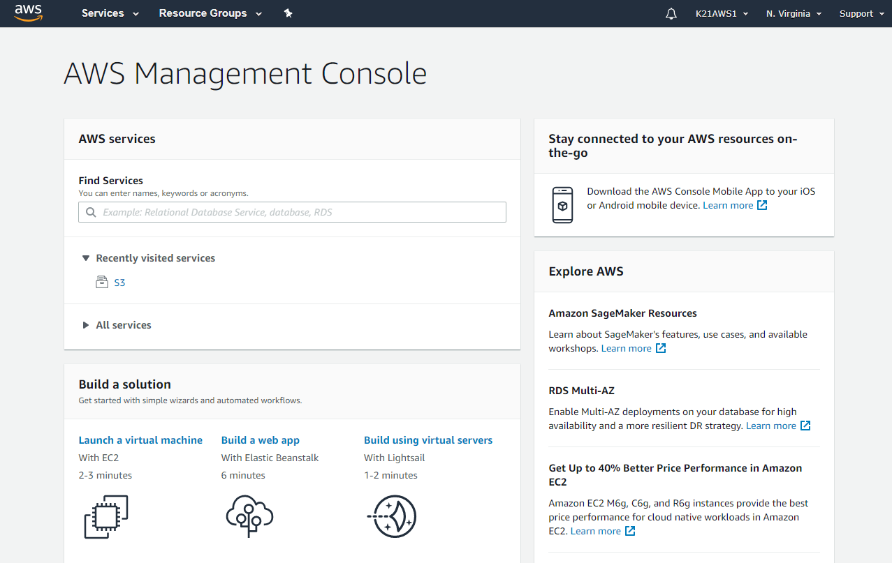 AWS Management Console Walkthrough - Cloud Training Program